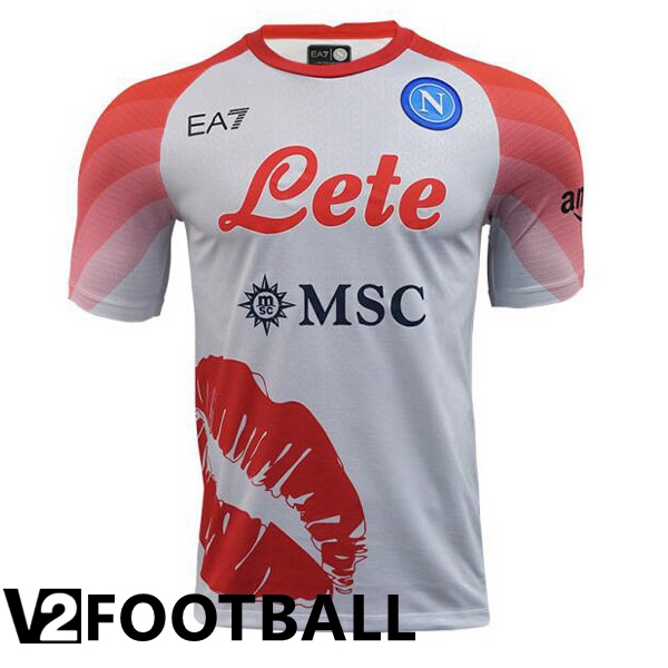 SSC Napoli Soccer Jersey Valentine's Day White Pink 2022/2023