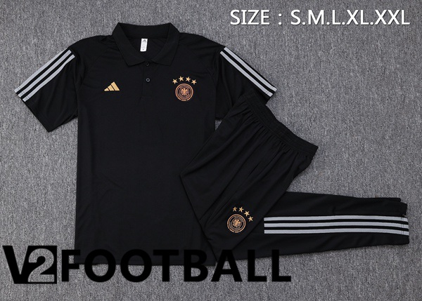 Germany Soccer Polo + Pants Black 2023/2024