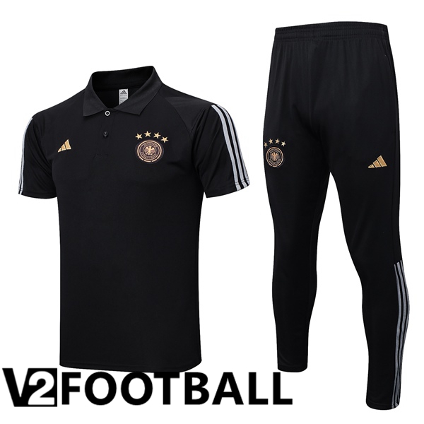 Germany Soccer Polo + Pants Black 2023/2024