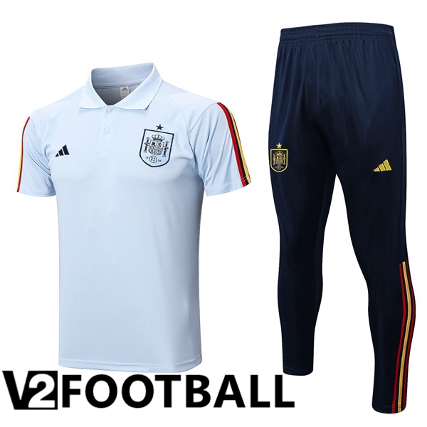 Spain Soccer Polo + Pants Blue 2023/2024