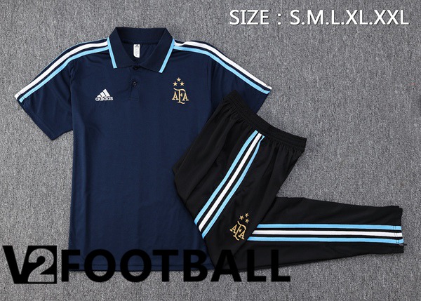 Argentina Soccer Polo + Pants Royal Blue 2023/2024