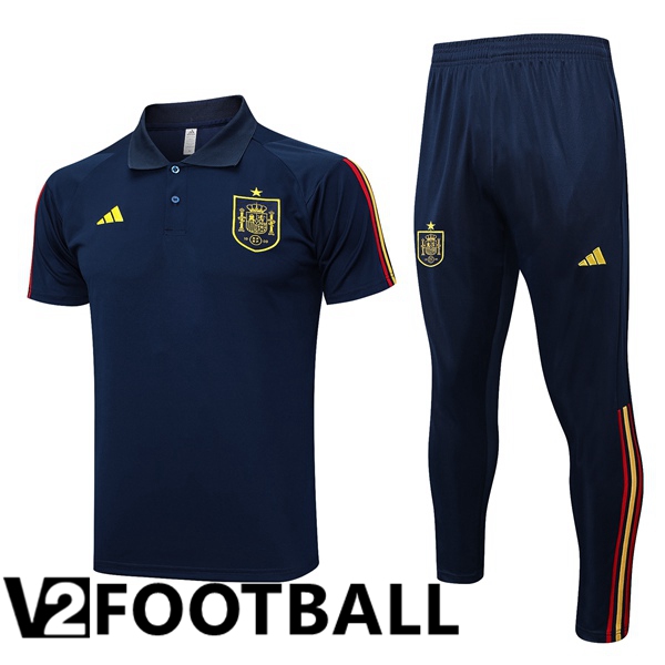Spain Soccer Polo + Pants Royal Blue 2023/2024