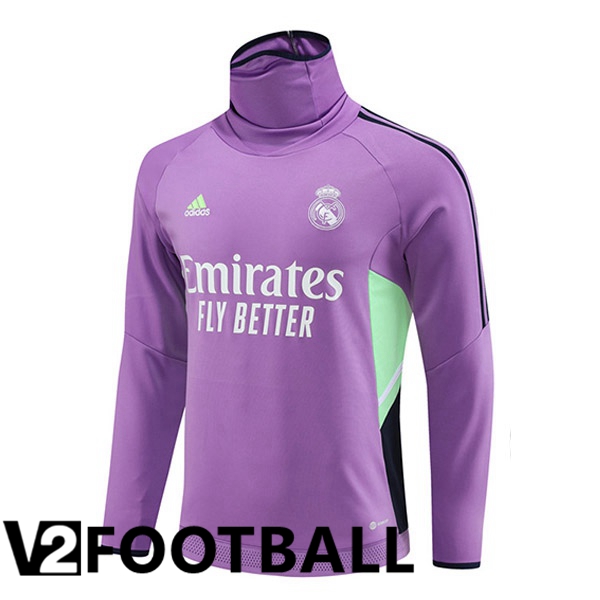 Real Madrid High collar Training Sweatshirt Purple 2023/2024