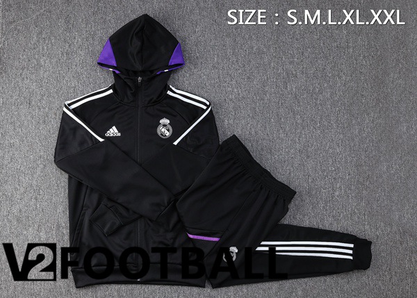 Real Madrid Training Tracksuit Hoodie Black 2023/2024