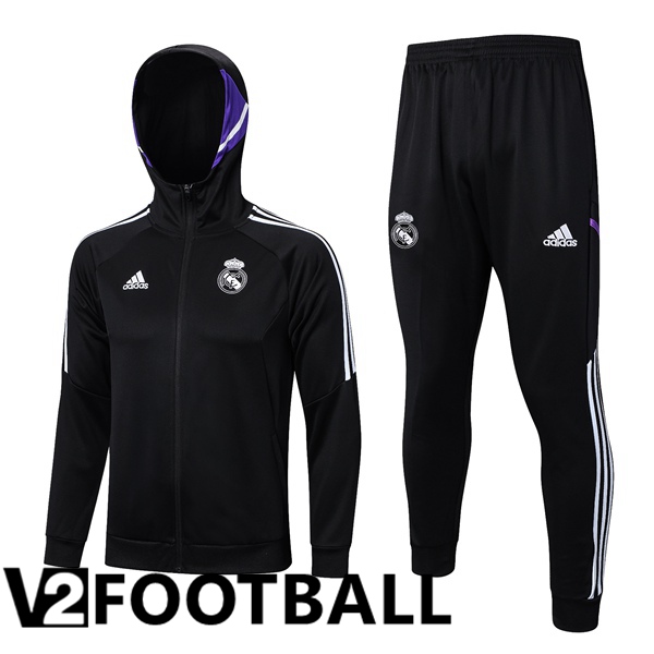 Real Madrid Training Tracksuit Hoodie Black 2023/2024