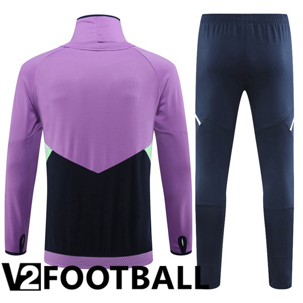 Real Madrid High collar Training Tracksuit Suit Purple 2023/2024