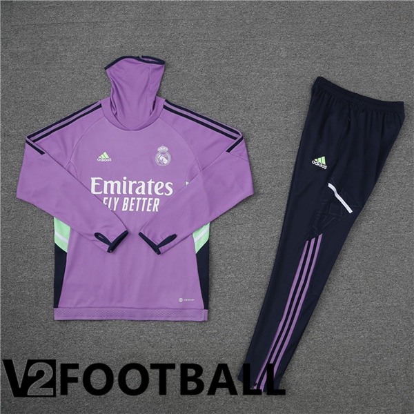 Real Madrid High collar Training Tracksuit Suit Purple 2023/2024