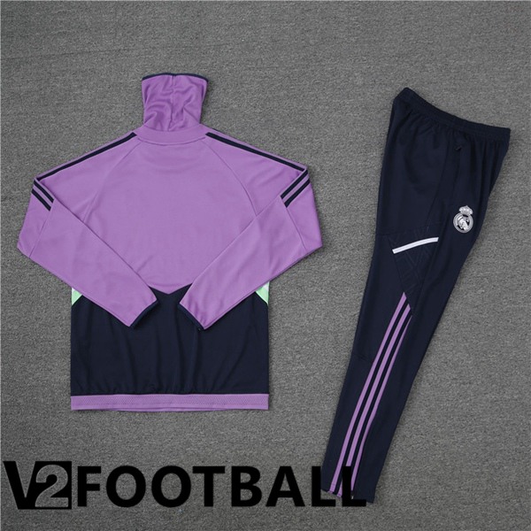 Real Madrid High collar Training Tracksuit Suit Purple 2023/2024