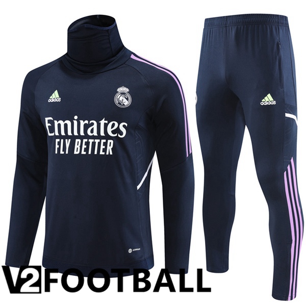 Real Madrid High collar Training Tracksuit Suit Royal Blue 2023/2024
