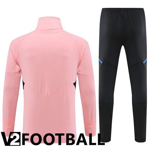 Manchester United High collar Training Tracksuit Suit Pink 2023/2024