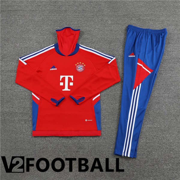 Bayern Munich High collar Training Tracksuit Suit Red 2023/2024