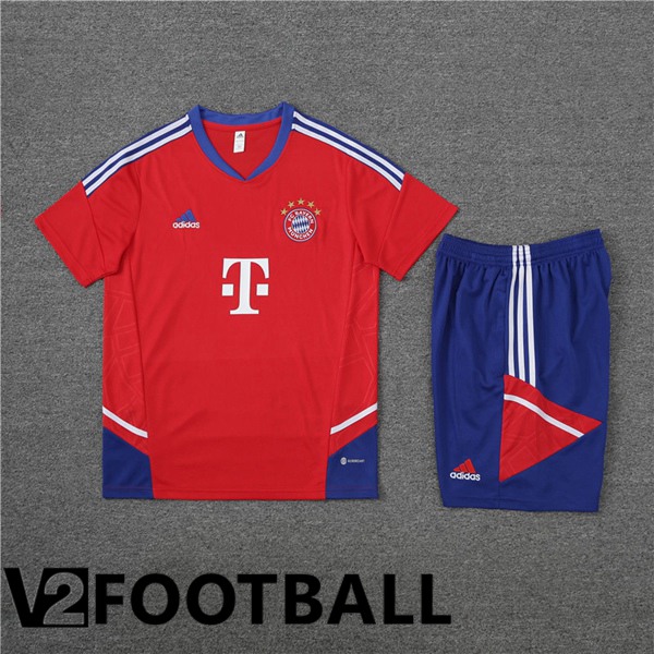 Bayern Munich Training T Shirt + Shorts Red 2023/2024