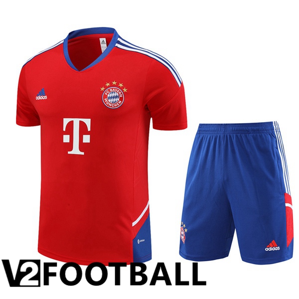 Bayern Munich Training T Shirt + Shorts Red 2023/2024