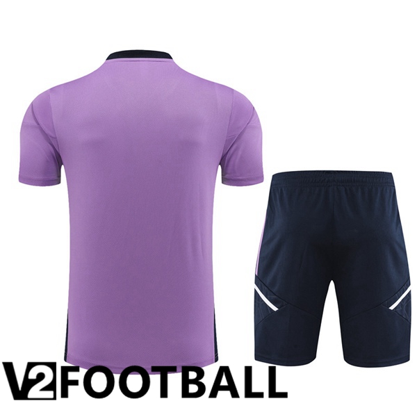 Real Madrid Training T Shirt + Shorts Purple 2023/2024