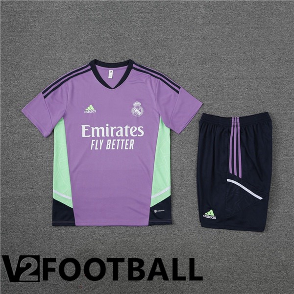 Real Madrid Training T Shirt + Shorts Purple 2023/2024