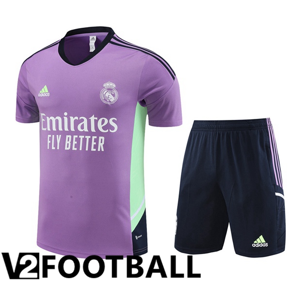 Real Madrid Training T Shirt + Shorts Purple 2023/2024