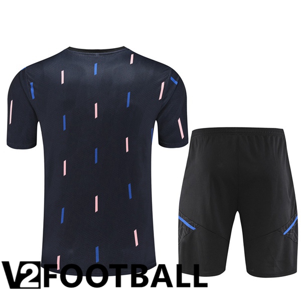 Manchester United Training T Shirt + Shorts Black 2023/2024