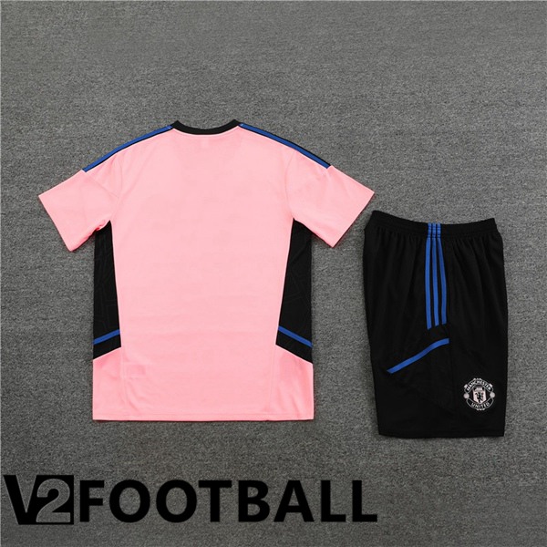 Manchester United Training T Shirt + Shorts Pink 2023/2024