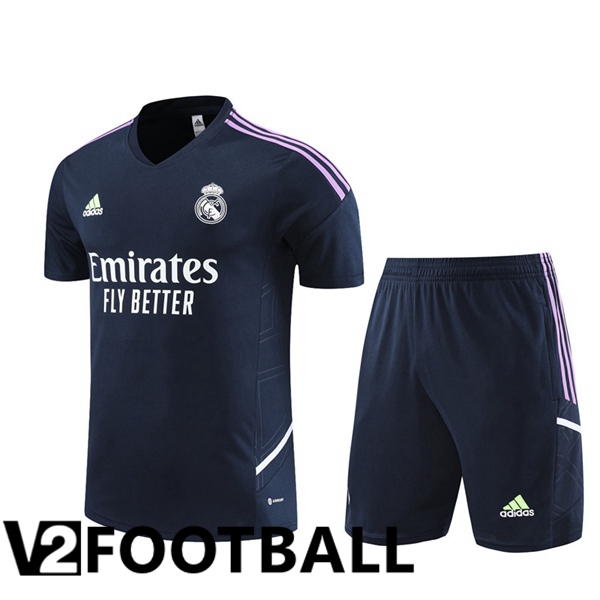 Real Madrid Training T Shirt + Shorts Royal Blue 2023/2024