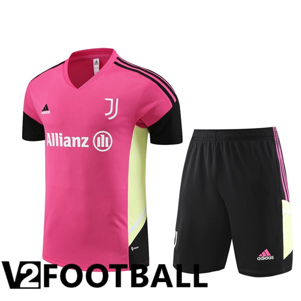 Juventus Training T Shirt + Shorts Red 2023/2024