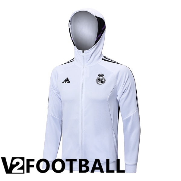 Real Madrid Training Jacket Hoodie White 2023/2024