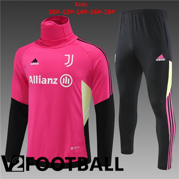 Juventus Kids High collar Training Tracksuit Suit Red 2023/2024