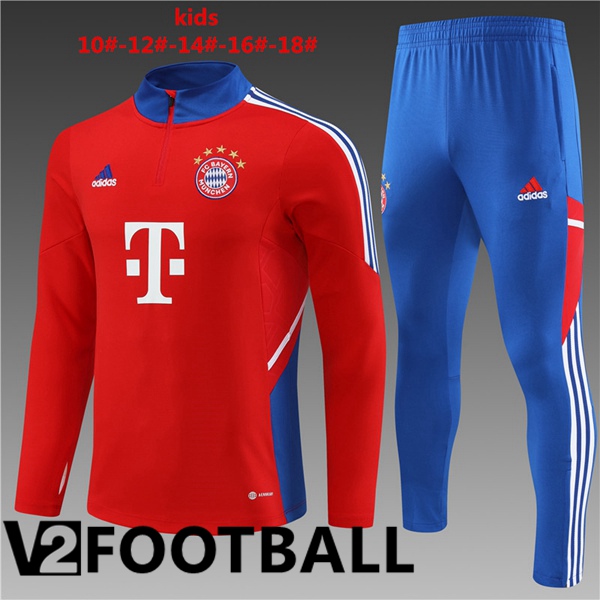 Bayern Munich Kids Training Tracksuit Suit Red 2023/2024