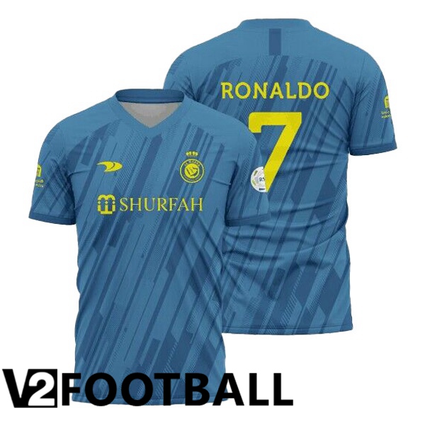 Al-Nassr FC (RONALDO 7) Soccer Jersey Away Blue 2022/2023