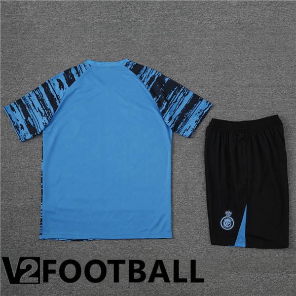 Al-Nassr FC Training T Shirt + Shorts Blue 2023/2024