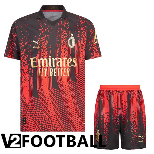 AC Milan Kids Soccer Jersey Fourth Red Black 2022/2023