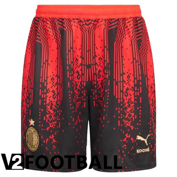 AC Milan Soccer Shorts Fourth Red Black 2022/2023