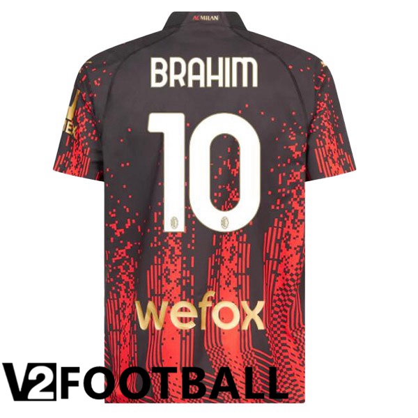 AC Milan (BRAHIM 10) Soccer Jersey Fourth Red Black 2022/2023