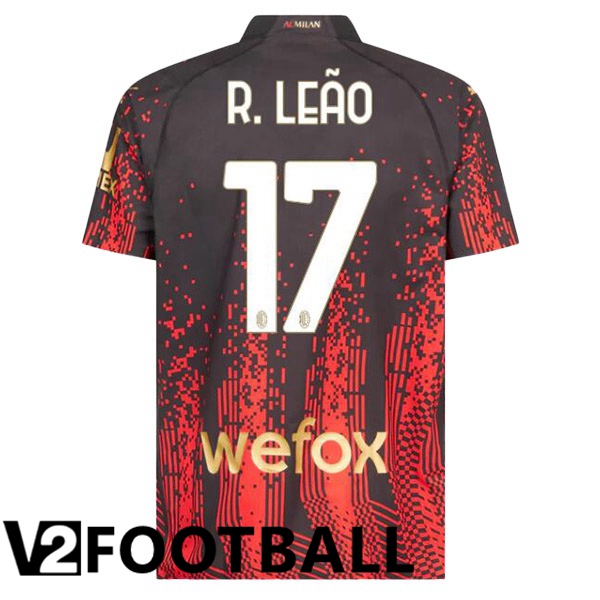 AC Milan (R. LEÃO 17) Soccer Jersey Fourth Red Black 2022/2023