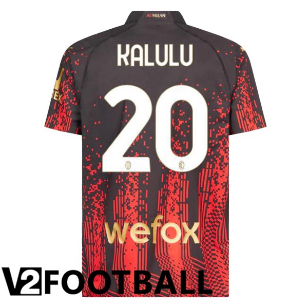 AC Milan (KALULU 20) Soccer Jersey Fourth Red Black 2022/2023