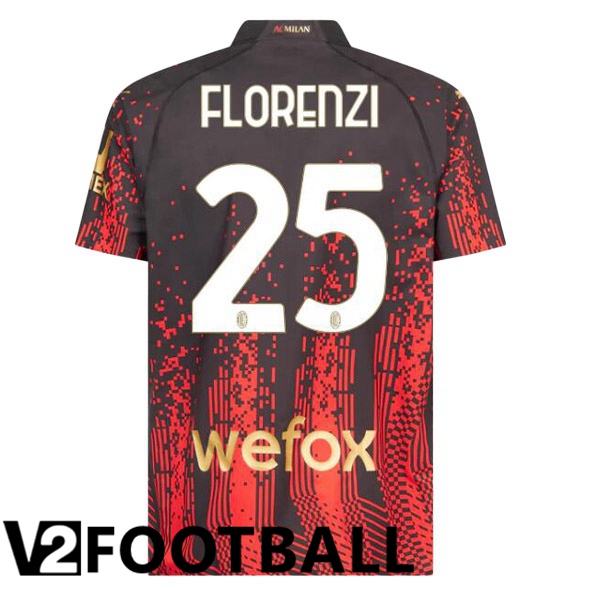 AC Milan (FLORENZI 25) Soccer Jersey Fourth Red Black 2022/2023