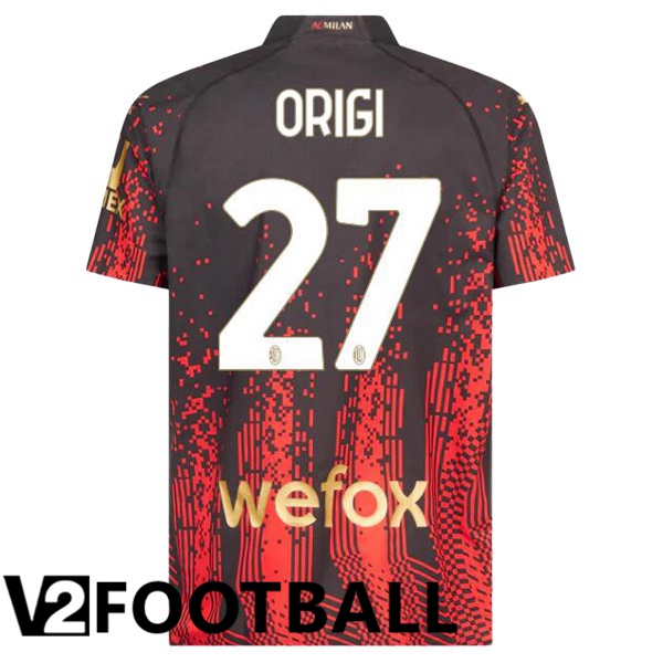 AC Milan (ORIGI 27) Soccer Jersey Fourth Red Black 2022/2023