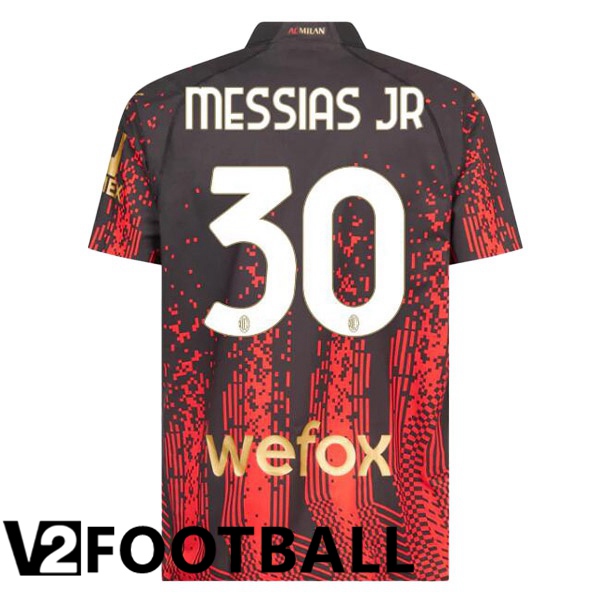 AC Milan (MESSIAS JR 30) Soccer Jersey Fourth Red Black 2022/2023