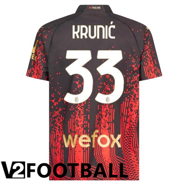 AC Milan (KRUNIĆ 33) Soccer Jersey Fourth Red Black 2022/2023