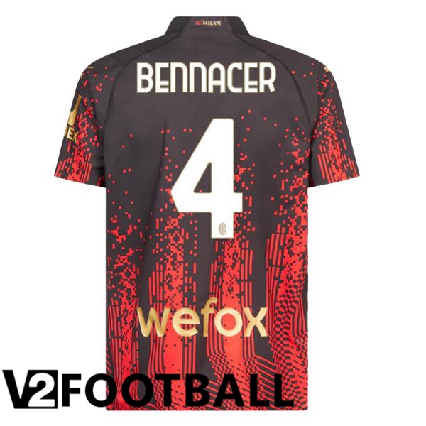 AC Milan (BENNACER 4) Soccer Jersey Fourth Red Black 2022/2023