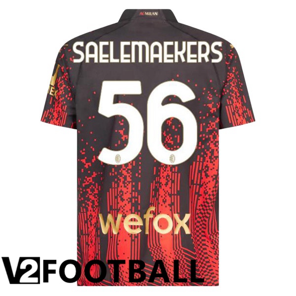 AC Milan (SAELEMAEKERS 56) Soccer Jersey Fourth Red Black 2022/2023