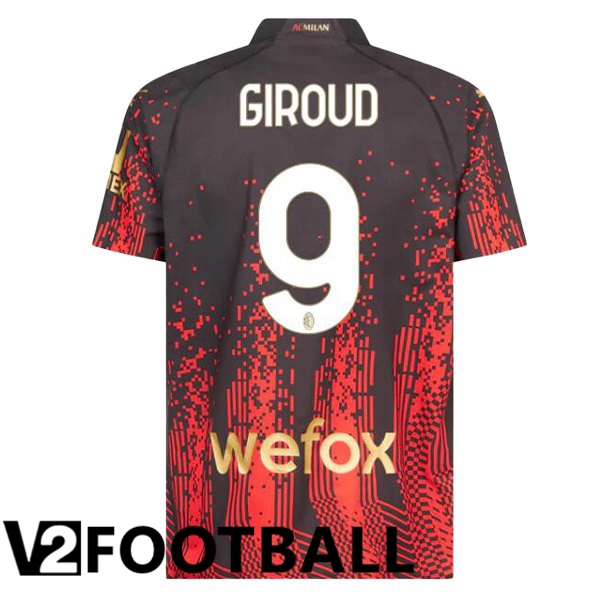 AC Milan (GIROUD 9) Soccer Jersey Fourth Red Black 2022/2023