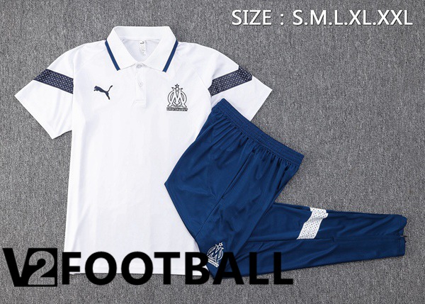 Marseille OM Soccer Polo + Pants White 2023/2024