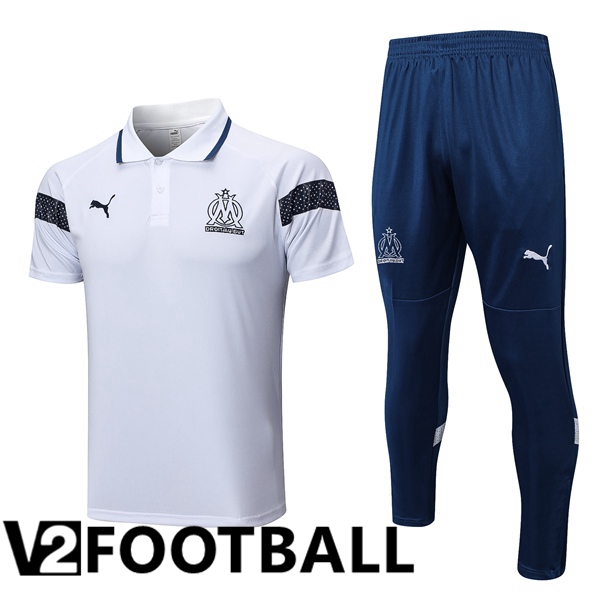 Marseille OM Soccer Polo + Pants White 2023/2024