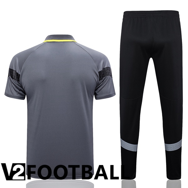 Dortmund BVB Soccer Polo + Pants Grey 2023/2024