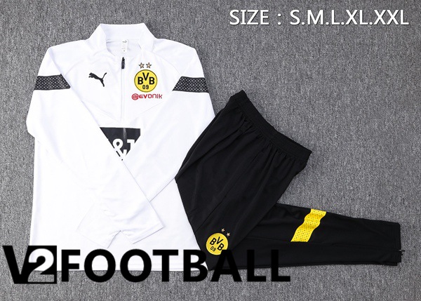 Dortmund BVB Training Tracksuit Suit White 2023/2024