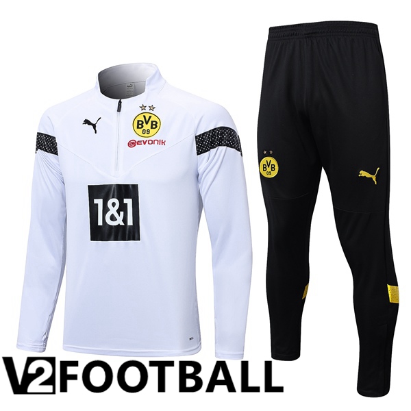 Dortmund BVB Training Tracksuit Suit White 2023/2024
