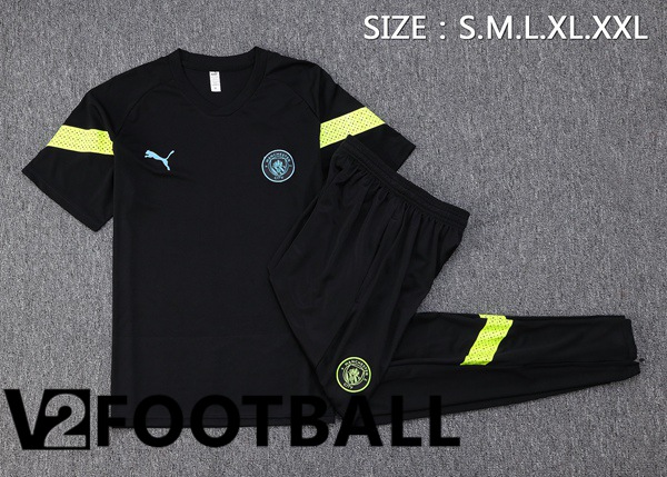 Manchester City Training T Shirt + Pants Black 2023/2024