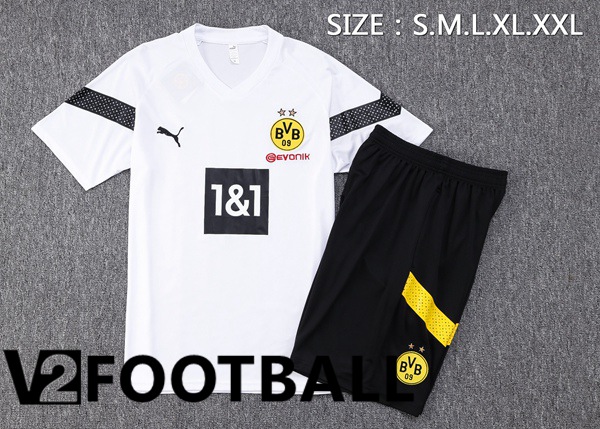 Dortmund BVB Training T Shirt + Shorts White 2023/2024