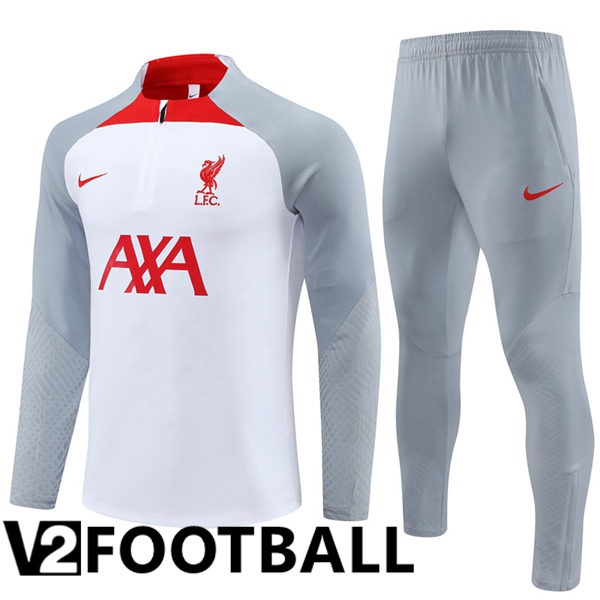 FC Liverpool Training Tracksuit Suit White Grey 2023/2024