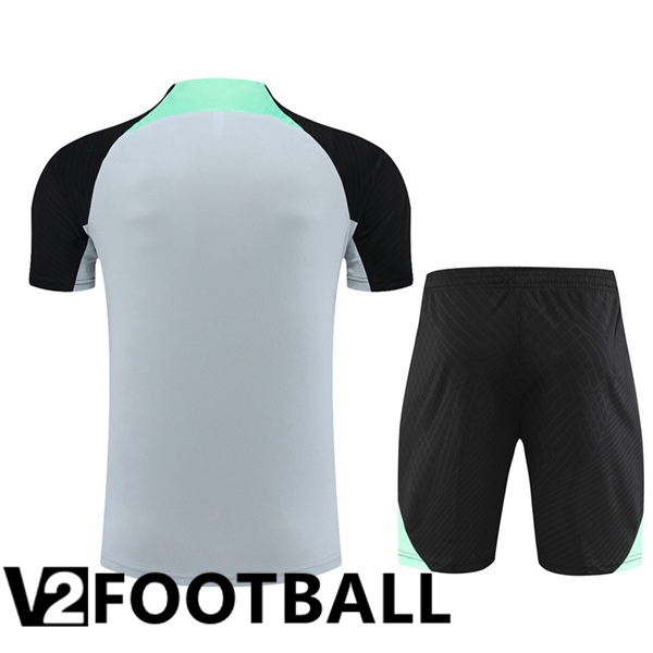 FC Liverpool Training T Shirt + Shorts Grey 2023/2024